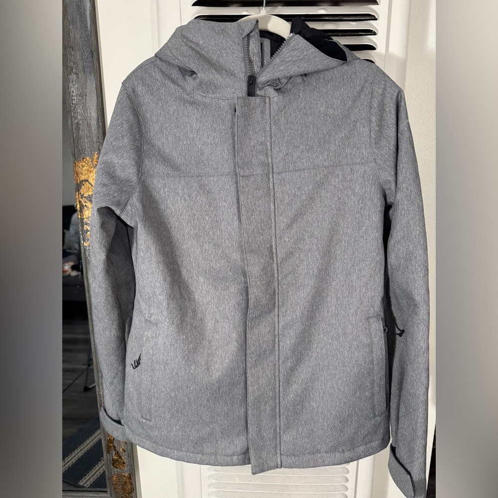 Volcom Women's Heathered Gray Rain Jacket